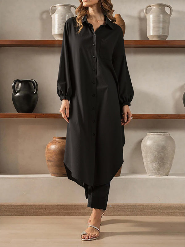 Black Two-Piece Kaftan Set