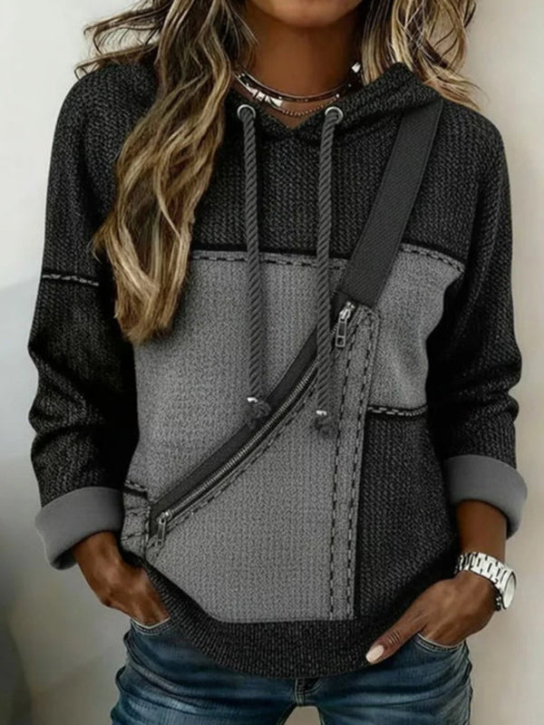 Casual Hooded Long-Sleeve Printed Sweatshirt