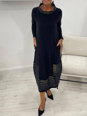 Casual Patchwork Pocket Maxi Dress