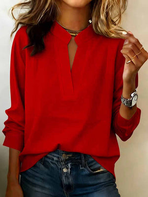 Casual V-Neck Long-Sleeve Elegant Top