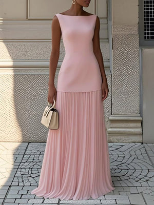 Chic Sleeveless Top & Pleated Dress Set