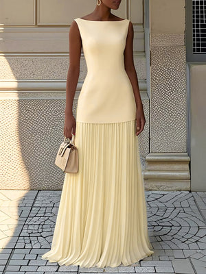 Chic Sleeveless Top & Pleated Dress Set