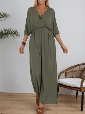 Chic Split V-Neck High-Waist Dress