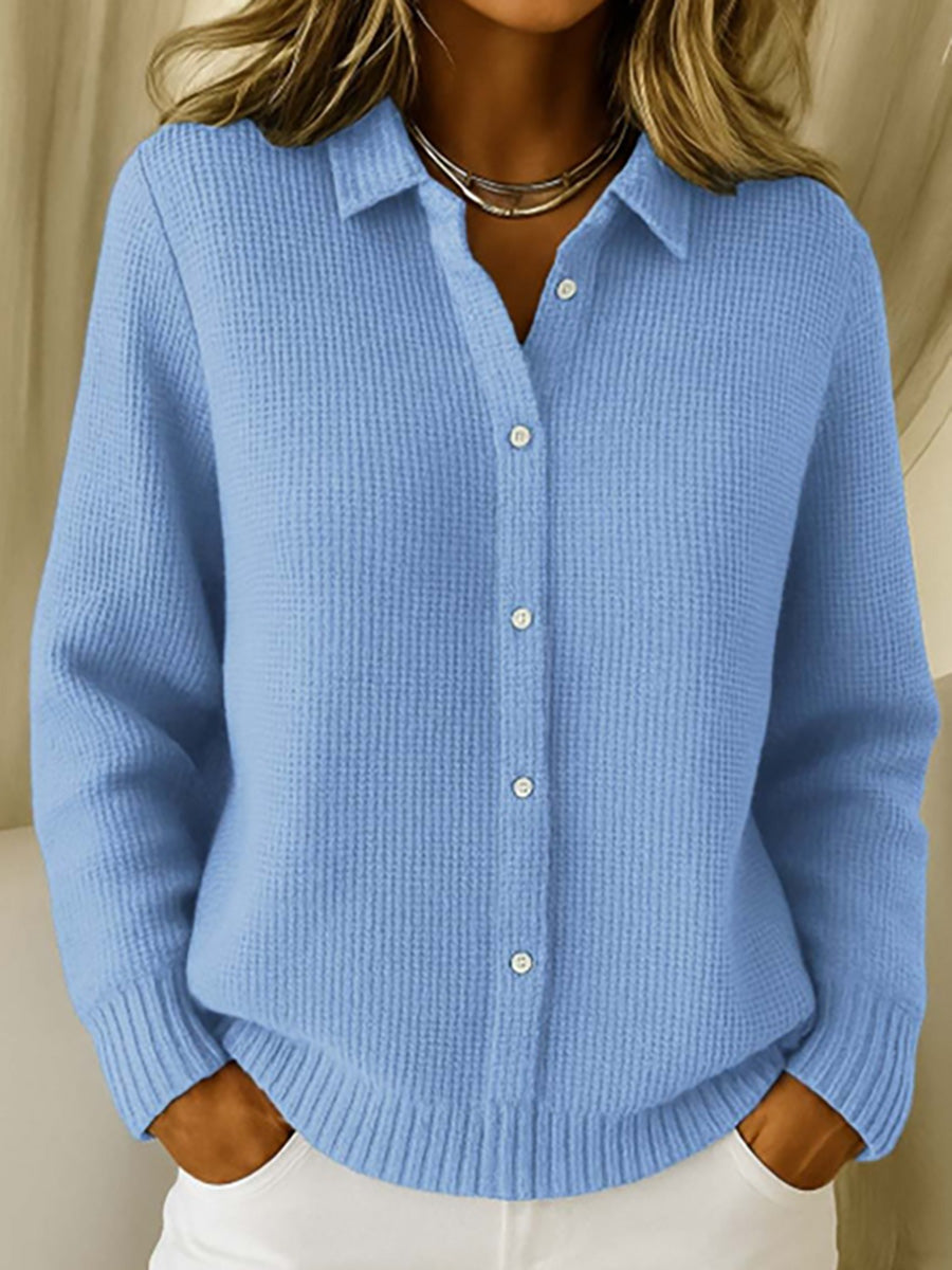 Classic Button-Down Knit Top
