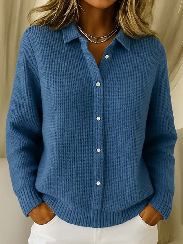 Classic Button-Down Knit Top