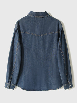 Classic Button-Front Denim Shirt