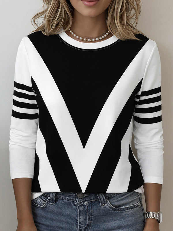Classic Colorblock Long-Sleeve Top