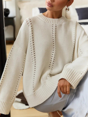 Classic Openwork Knit Sweater