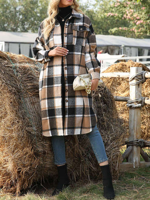 Classic Plaid Longline Trench Coat