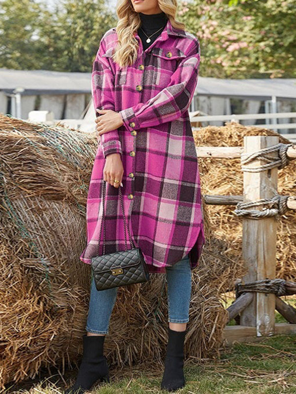 Classic Plaid Longline Trench Coat