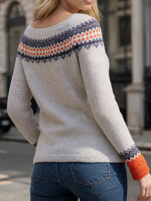 Color-Blocked Round-Neck Sweater