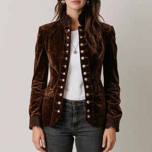 Cozy Fuzzy Coffee Mock Neck Jacket