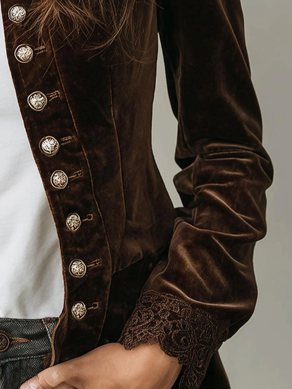 Cozy Fuzzy Coffee Mock Neck Jacket