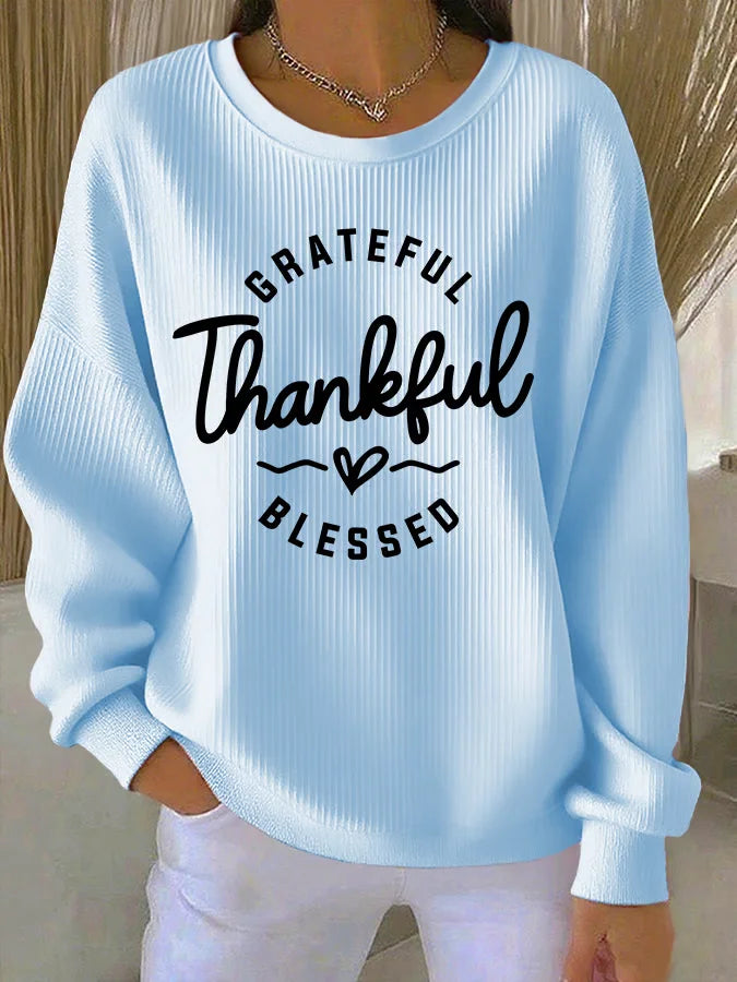 Crew Neck Letter Print Sweatshirt