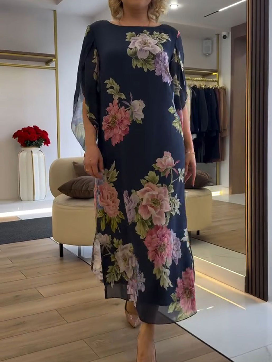 Elegant Floral Print Maxi Dress