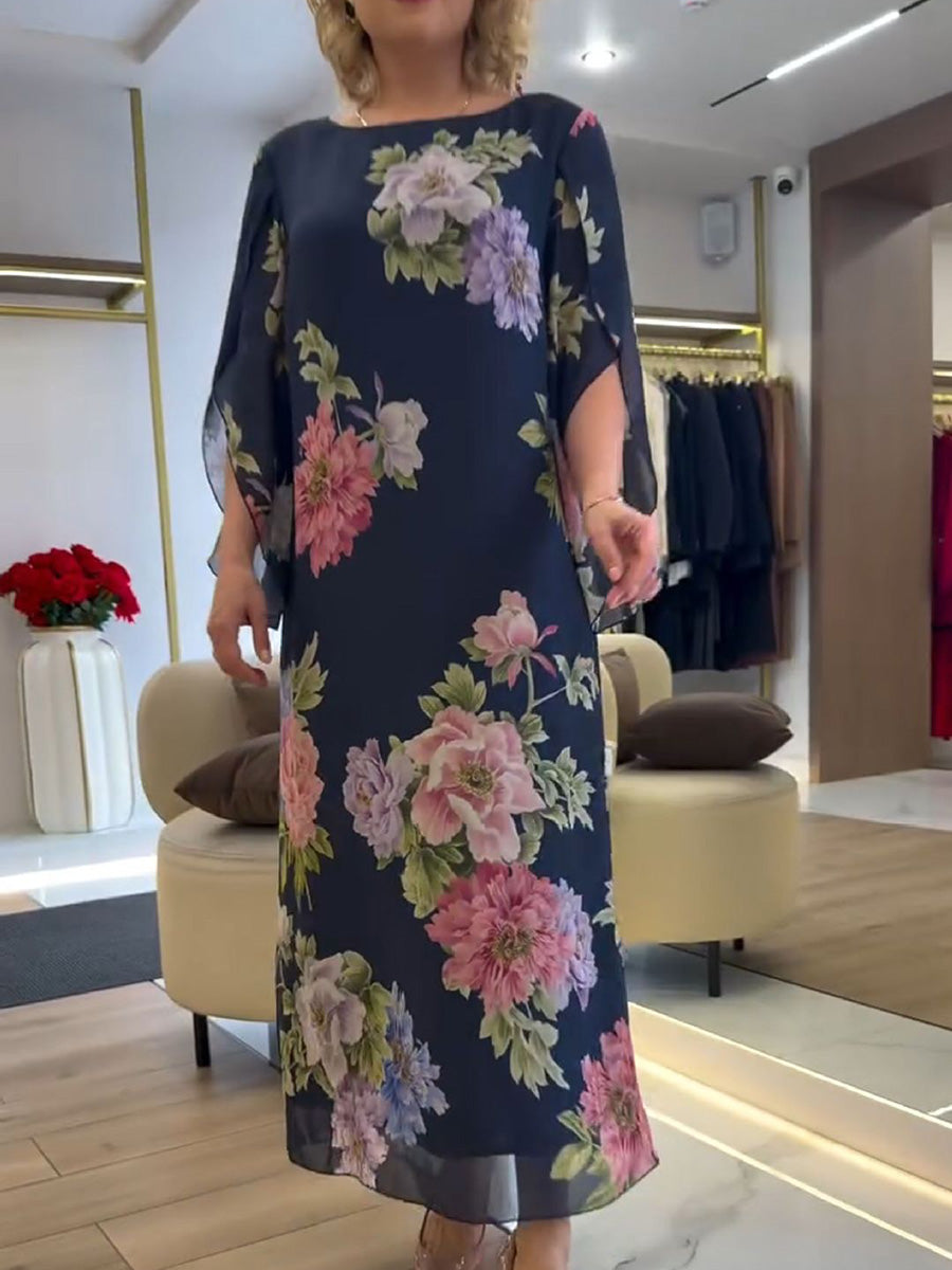 Elegant Floral Print Maxi Dress