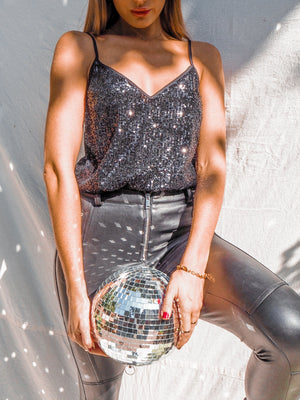 Elegant Sequin V-Neck Top