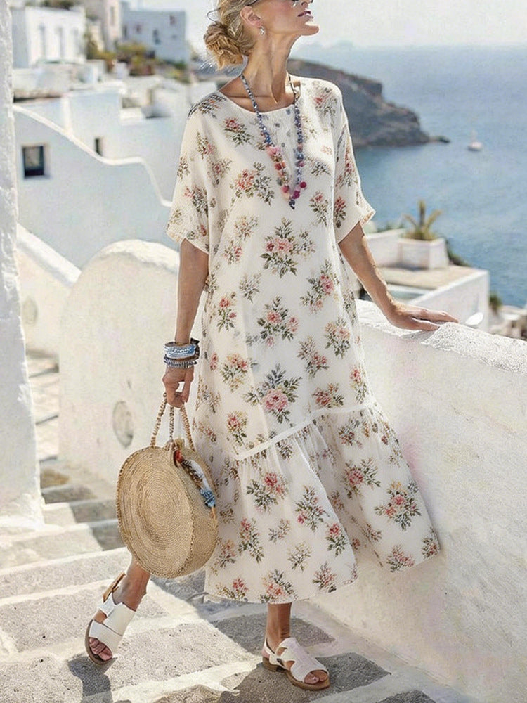 Fashion Floral Print Maxi Dress