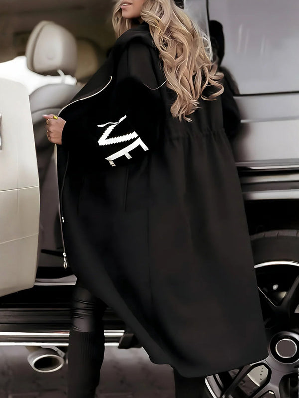 Knit-Sleeve Hooded Jacket