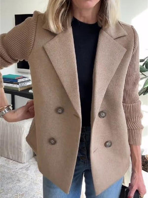 Knit Patchwork Winter Coat