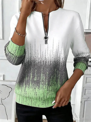 Loose Gradient Pattern Simple Sweatshirt