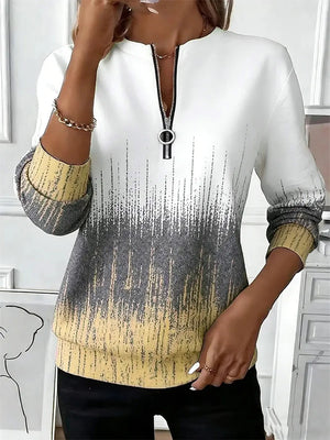 Loose Gradient Pattern Simple Sweatshirt