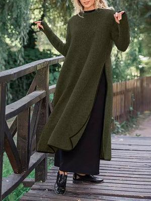 Minimalist Knit-Edge Casual Dress
