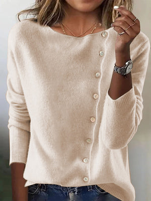 Modern Asymmetric Knit Cardigan Top