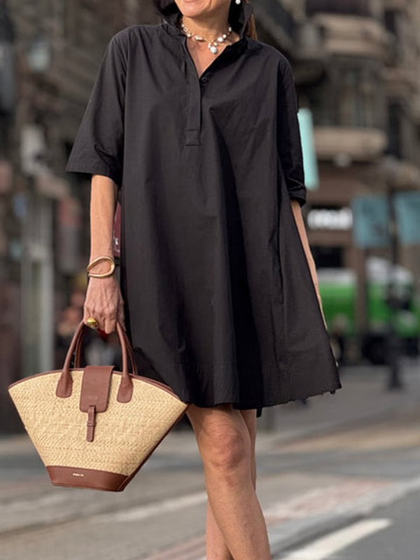 Everyday Chic Short Sleeve Shirt Dress