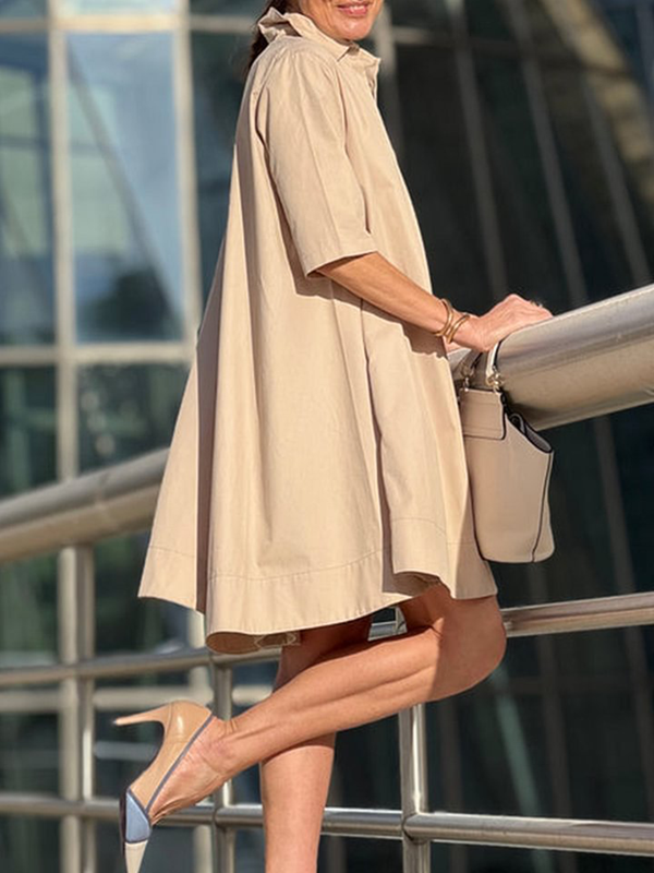 Everyday Chic Short Sleeve Shirt Dress