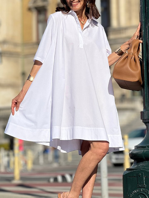Everyday Chic Short Sleeve Shirt Dress