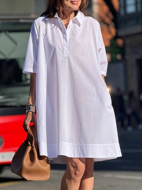 Everyday Chic Short Sleeve Shirt Dress