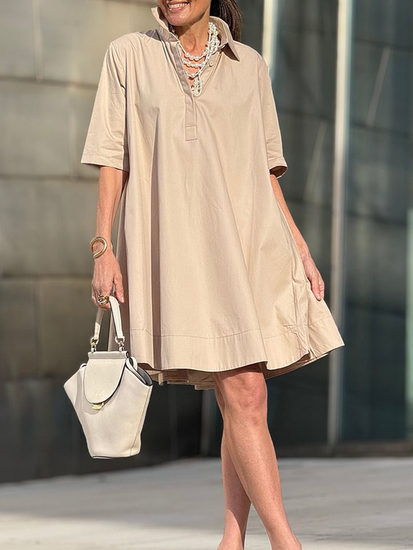 Everyday Chic Short Sleeve Shirt Dress