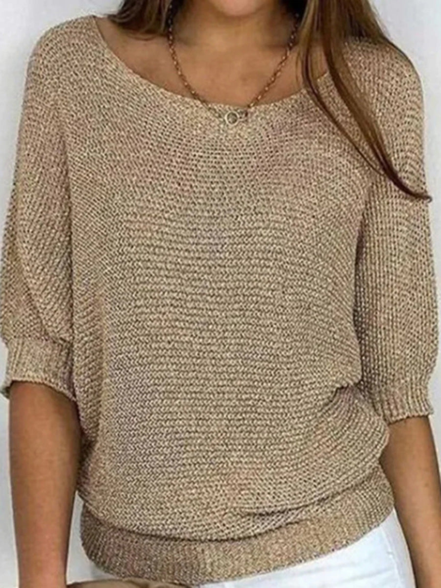 Refined 3/4 Sleeve Pullover