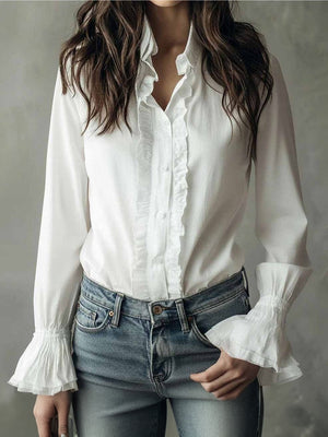 Ruffled Long-Sleeve Blouse
