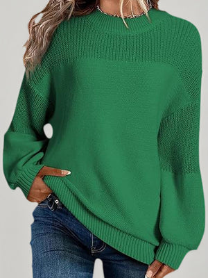 Soft Knit Casual Bell-Sleeve Long-Sleeve Sweater