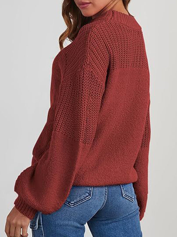 Soft Knit Casual Bell-Sleeve Long-Sleeve Sweater