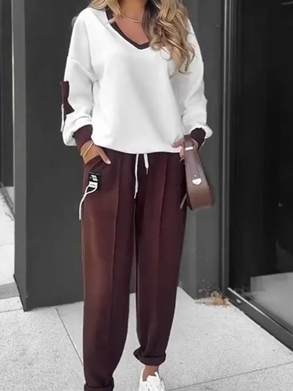 Trendy Color-Blocked Casual Fashion Set