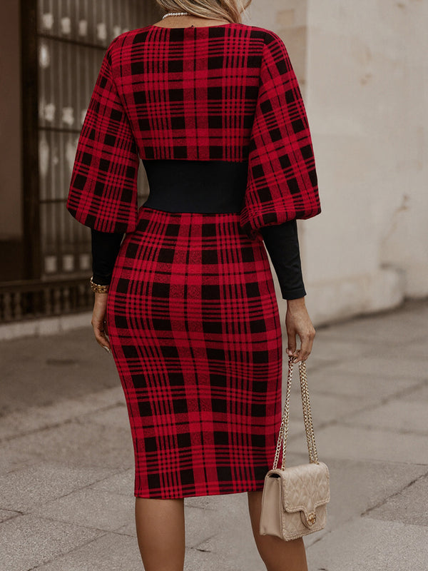 V-Neck Bodycon Midi Dress