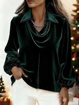 Velvet Lantern Sleeve Top