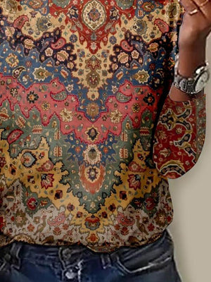 Vibrant Round Neck Long Sleeve Top