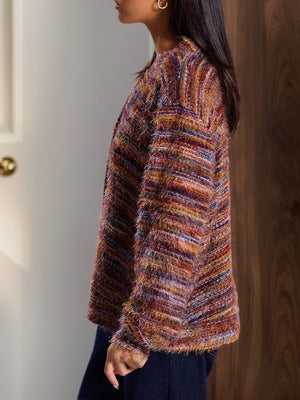 Vintage-Inspired Deep V-Neck Cardigan