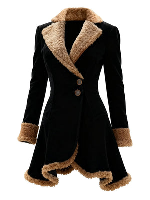 Vintage-Inspired Thick Suede Coat