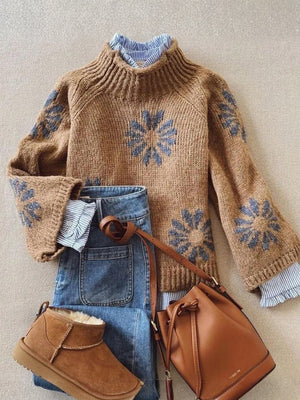 Vintage Brown Mock Neck Sweater