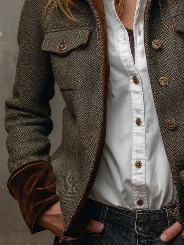 Stylish Groovy Collared Long Sleeve Jacket